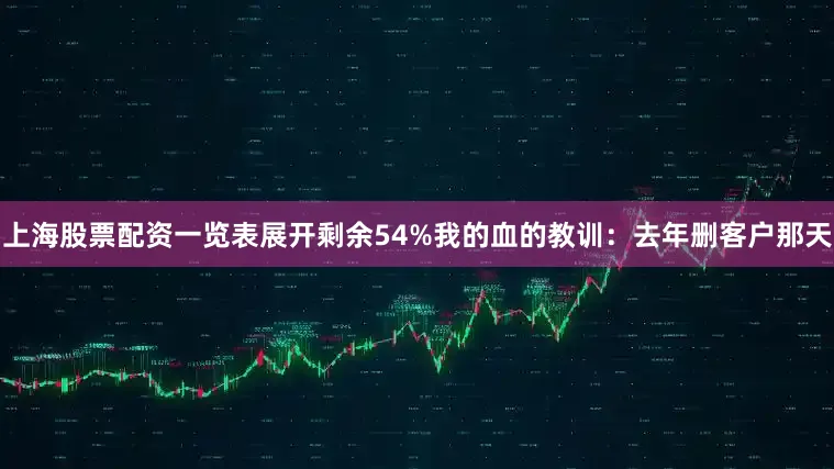 上海股票配资一览表展开剩余54%我的血的教训：去年删客户那天